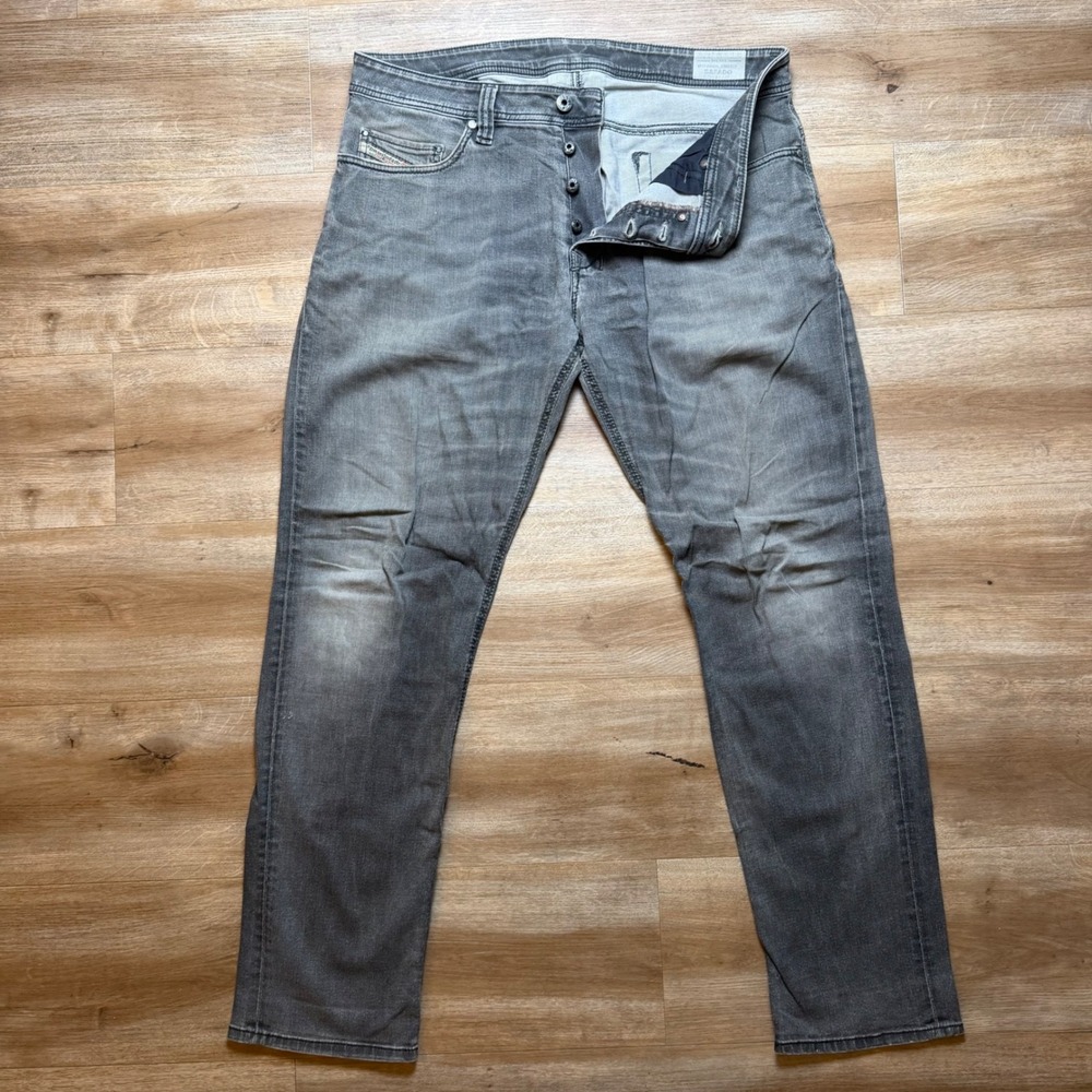 Diesel Safado Jeans Mens 33x30 Grey Regular Slim Straight Stretch Wash 0822R